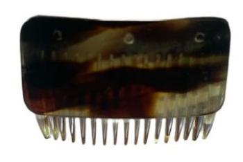 Clamp comb with plate, 4 cm - brown