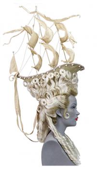 `La Frégate´ Rococo Hairstyle of a Lady 1778, custom made wig