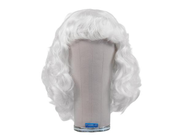 Wig made of synthetic hair, white